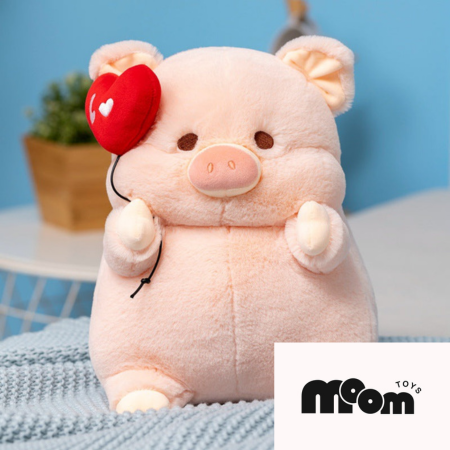 Pig with Heart Plushie
