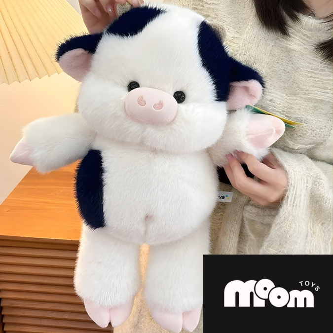 Elephant and Cow Fluffy Plushies